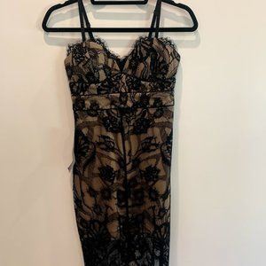 NWT - BEBE Bustier Lace Midi dress